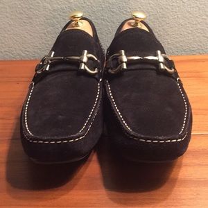 Salvatore Ferragamo horsebit driving loafer-suede